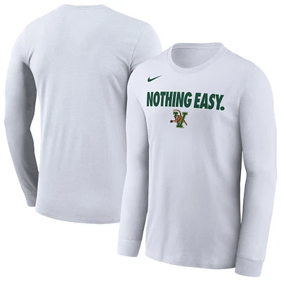 Men's Nike White Vermont Catamounts 2025 On-Court Bench Long Sleeve T-Shirt