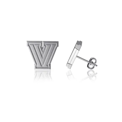 Villanova Wildcats Dayna Designs Team Logo Silver Post Earrings