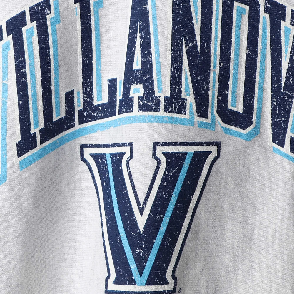 Men's Champion Gray Villanova Wildcats Arch Over Logo Reverse Weave Pullover Sweatshirt
