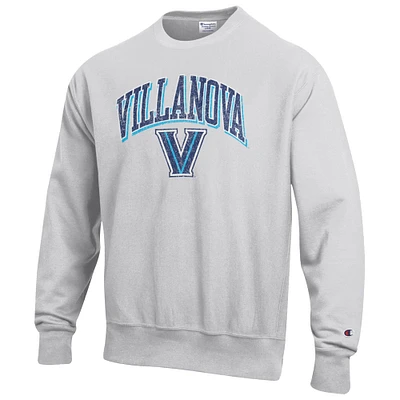 Men's Champion Gray Villanova Wildcats Arch Over Logo Reverse Weave Pullover Sweatshirt