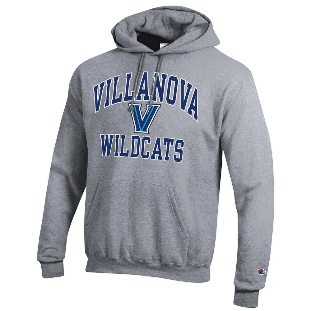 Men's Champion Heather Gray Villanova Wildcats High Motor Pullover Hoodie