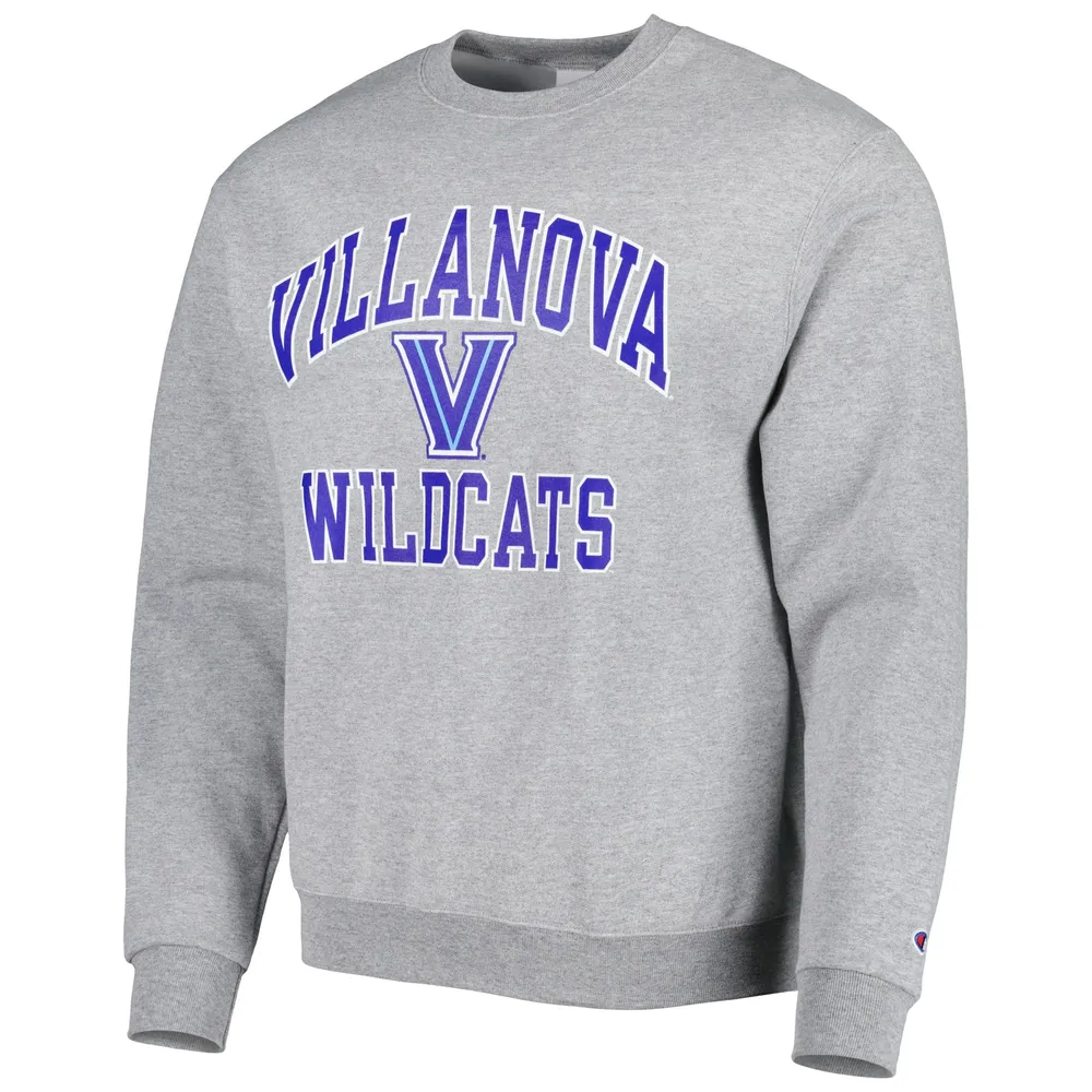 Men's Champion Heather Gray Villanova Wildcats High Motor Pullover Sweatshirt