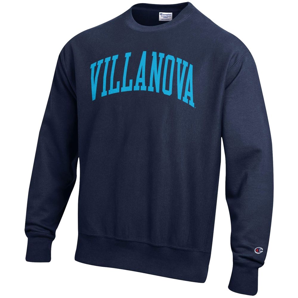 Men's Champion Navy Villanova Wildcats Arch Reverse Weave Pullover Sweatshirt