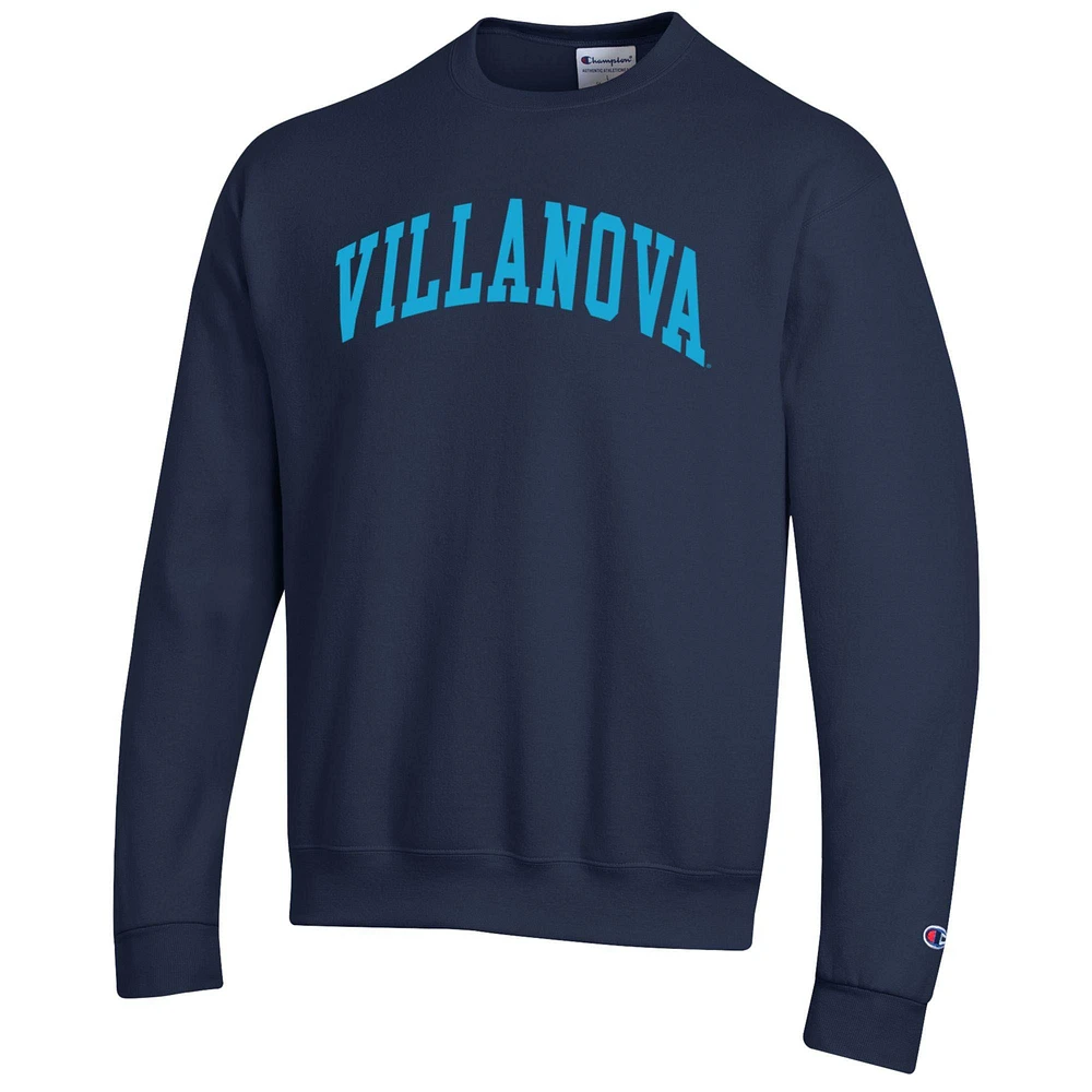Men's Champion  Navy Villanova Wildcats Basic Arch Fleece Pullover Sweatshirt