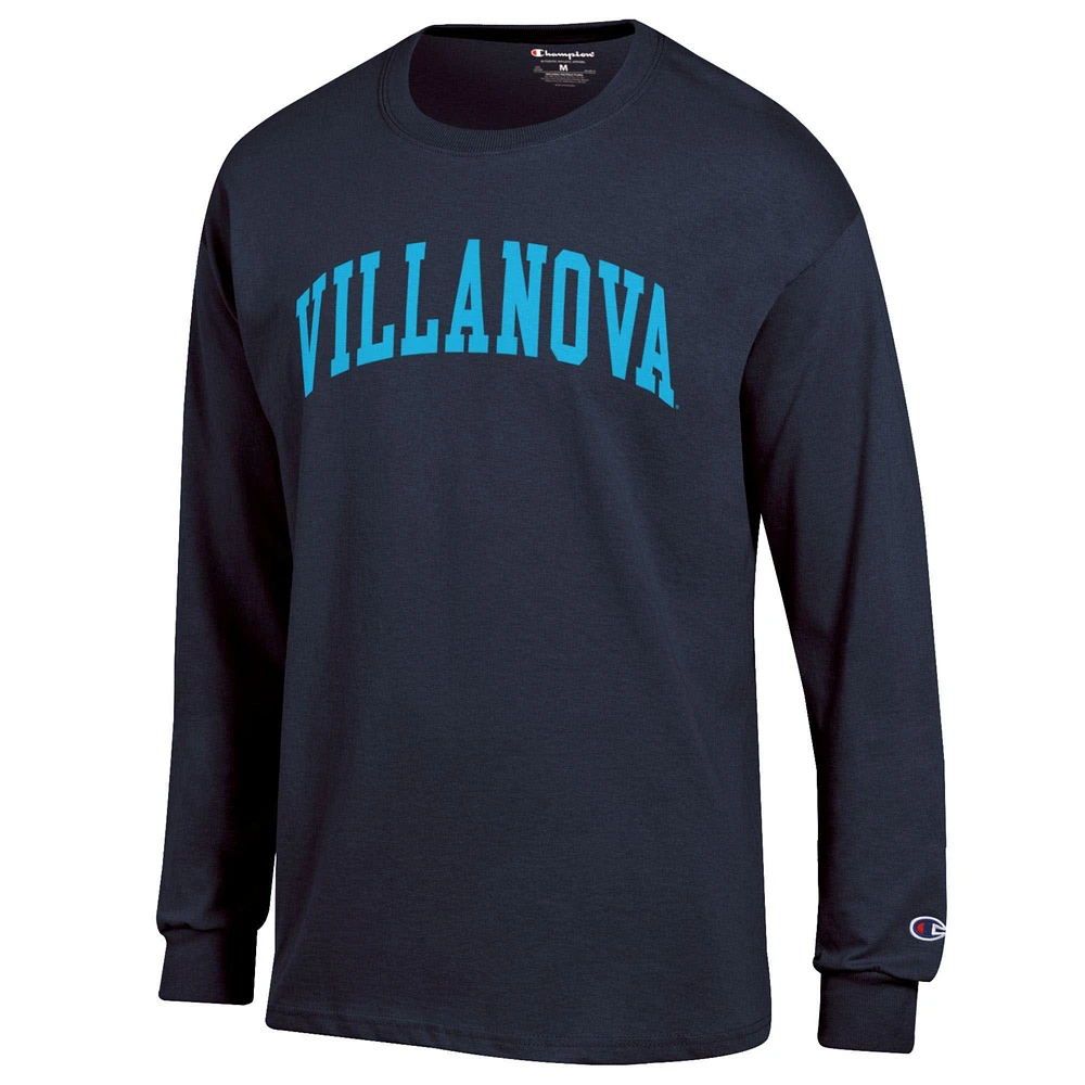 Men's Champion  Navy Villanova Wildcats Basic Arch Long Sleeve T-Shirt