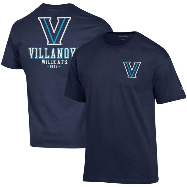 T-shirt pour homme Champion bleu marine Villanova Wildcats Stack 2-Hit