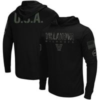 Men's Colosseum Black Villanova Wildcats OHT Military Appreciation Hoodie Long Sleeve T-Shirt