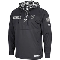 Men's Colosseum Charcoal Villanova Wildcats OHT Military Appreciation Digi Camo Quarter-Zip Hoodie