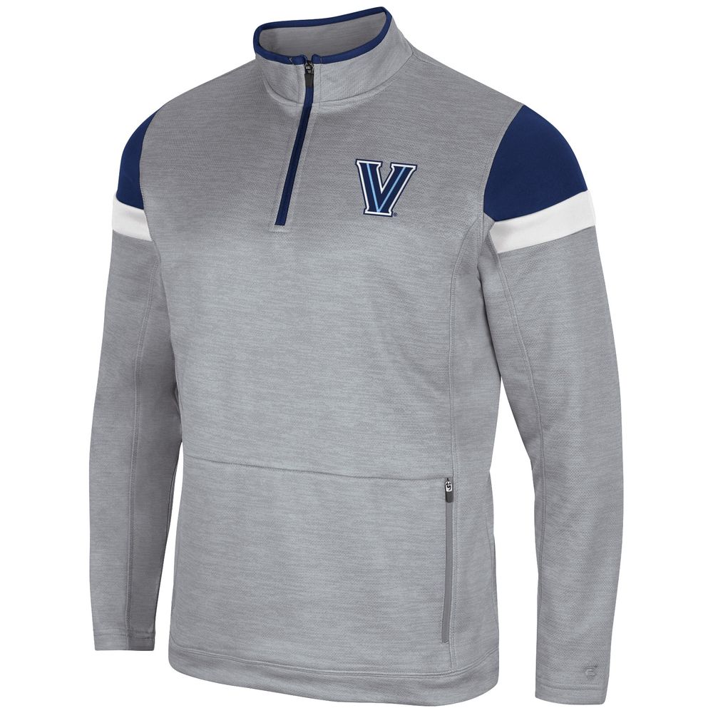 Men's Colosseum Gray Villanova Wildcats Bingo Quarter-Zip Jacket