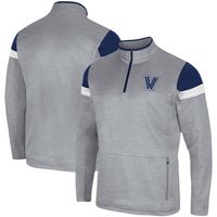 Men's Colosseum Gray Villanova Wildcats Bingo Quarter-Zip Jacket