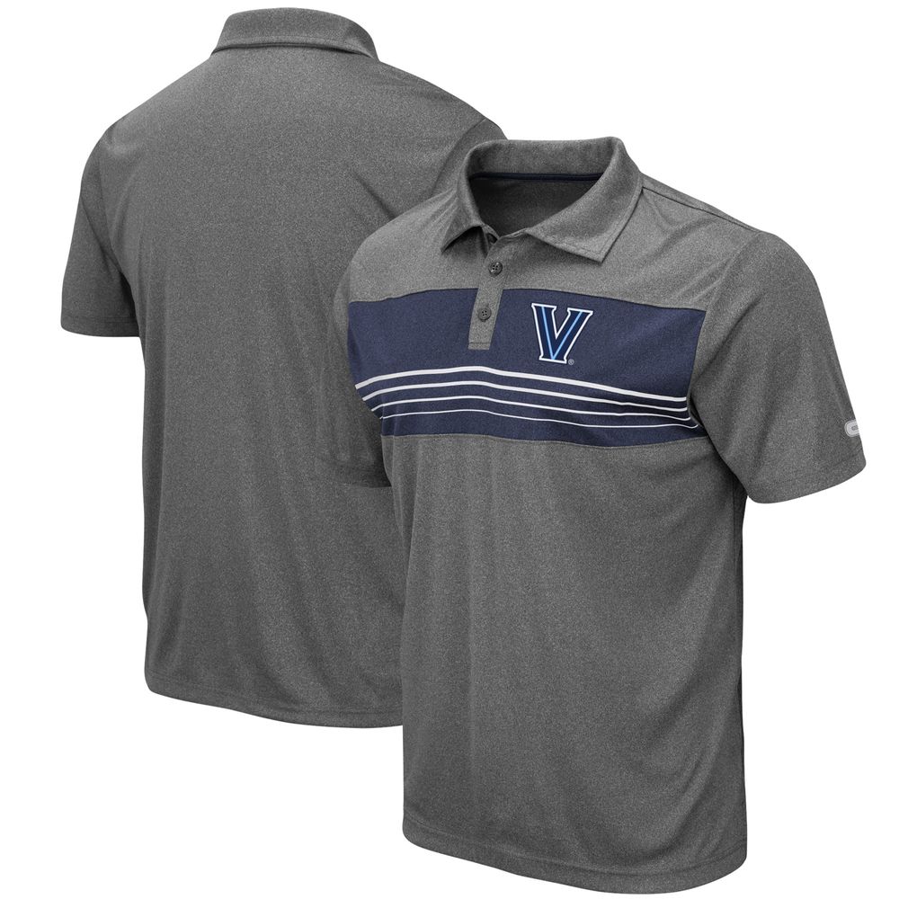 Men's Colosseum Heathered Charcoal Villanova Wildcats Smithers Polo