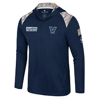 Men's Colosseum Navy Villanova Wildcats OHT Military Appreciation Quarter-Zip Hoodie Jacket