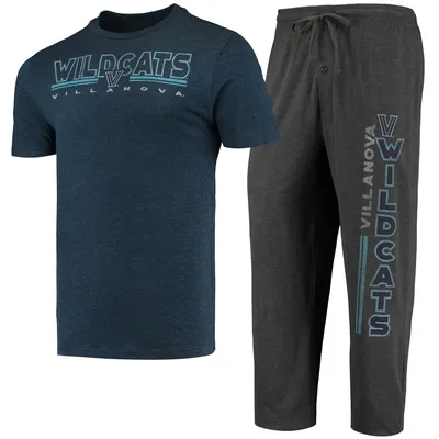 Villanova Wildcats Concepts Sport Meter T-Shirt & Pants Sleep Set - Heathered Charcoal/Navy