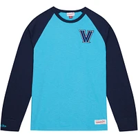 T-shirt à manches longues raglan flammé légendaire Mitchell & Ness Villanova Wildcats bleu clair pour hommes