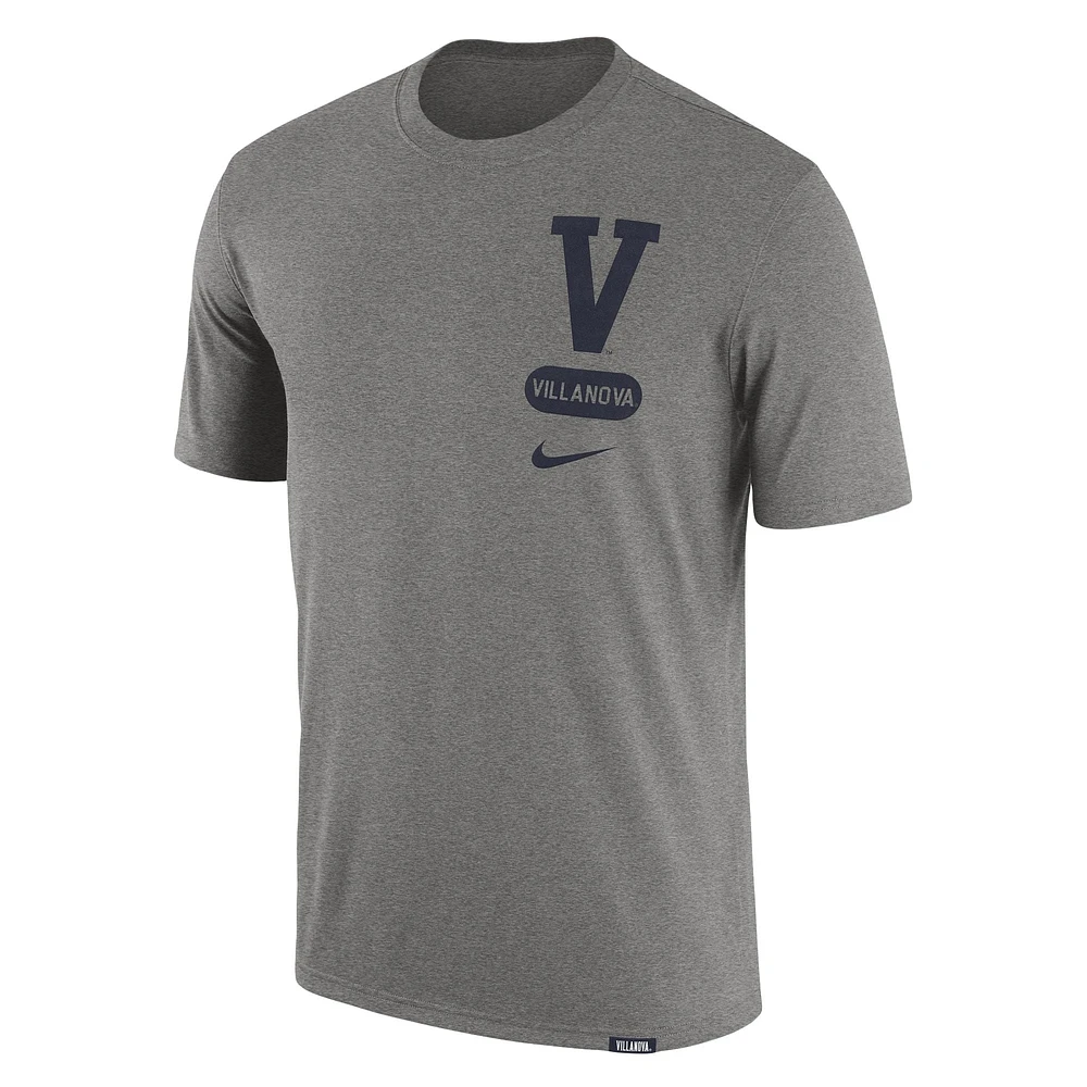 T-shirt triple mélange Nike Villanova Wildcats Campus Letterman pour homme, gris chiné