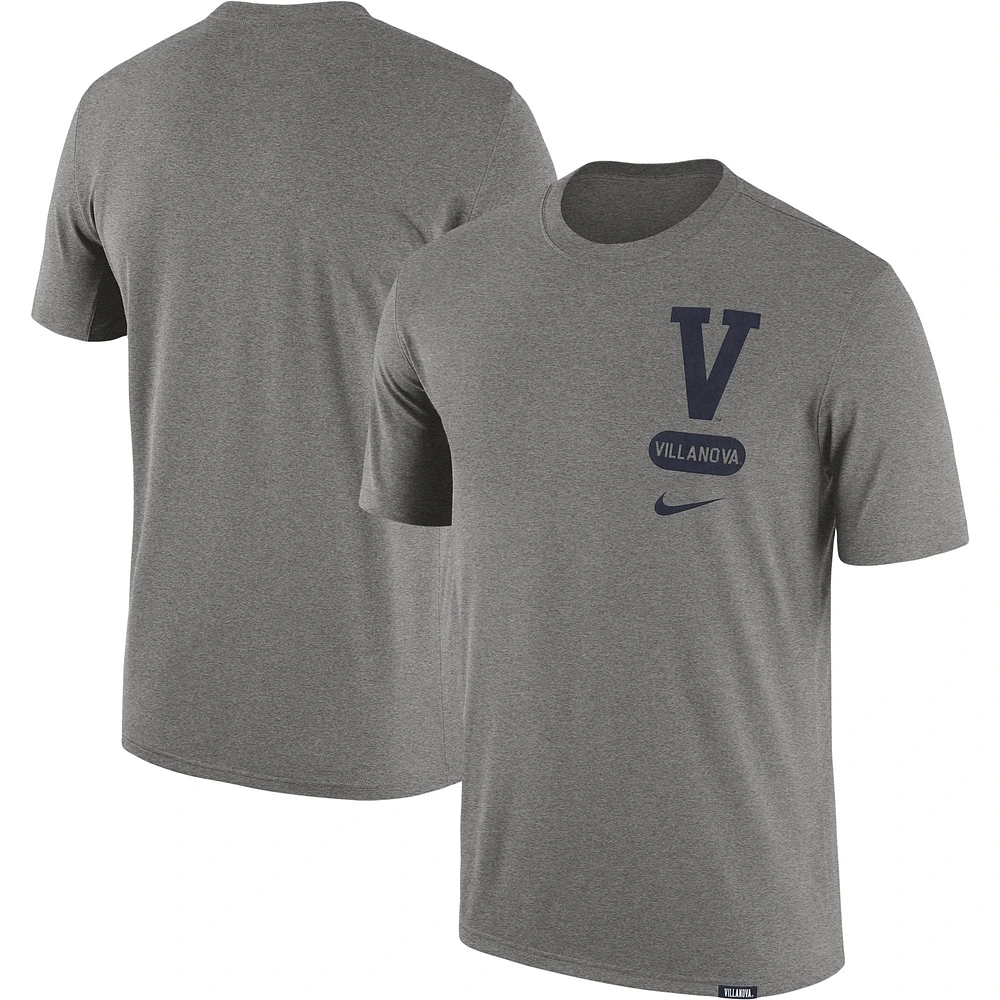 T-shirt triple mélange Nike Villanova Wildcats Campus Letterman pour homme, gris chiné