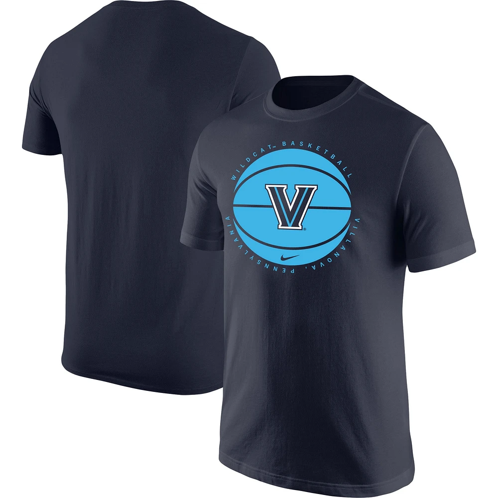 T-shirt avec logo de basket-ball Nike Villanova Wildcats pour homme bleu marine