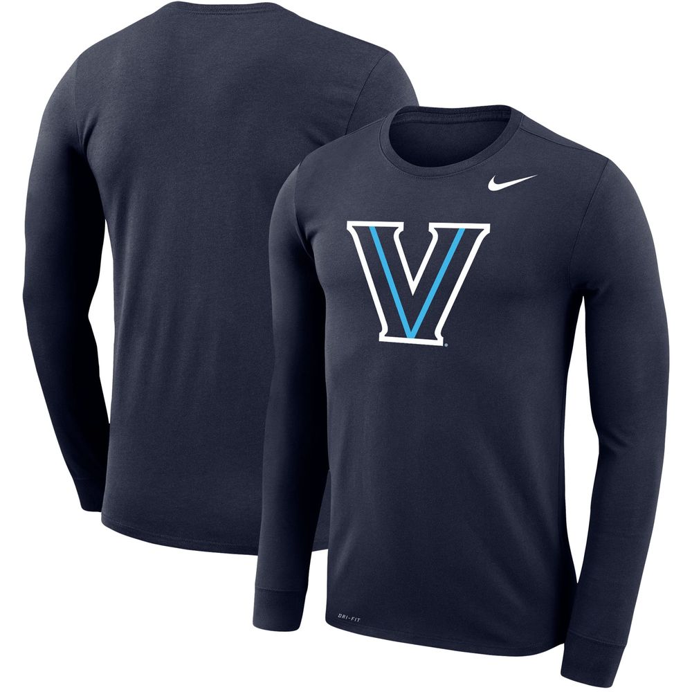 Men's Nike Navy Villanova Wildcats Big & Tall Primary Logo Legend Performance Long Sleeve T-Shirt