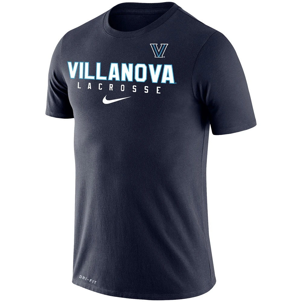 T-shirt de performance coupe slim Nike Villanova Wildcats Lacrosse Legend 2.0 pour homme