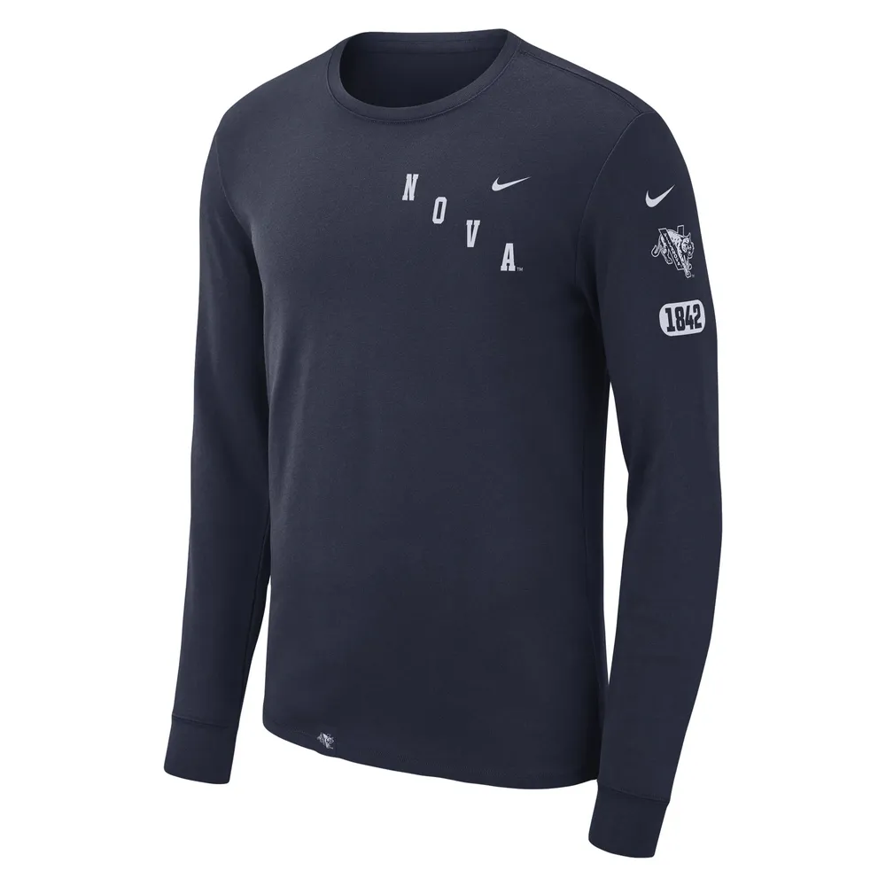 Men's Nike Navy Villanova Wildcats Repeat Logo 2-Hit Long Sleeve T-Shirt