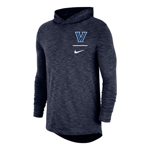 T-shirt à capuche manches longues flammé Nike Villanova Wildcats Performance pour homme, bleu marine