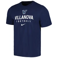 T-shirt Nike Villanova Wildcats Performance pour homme, bleu marine