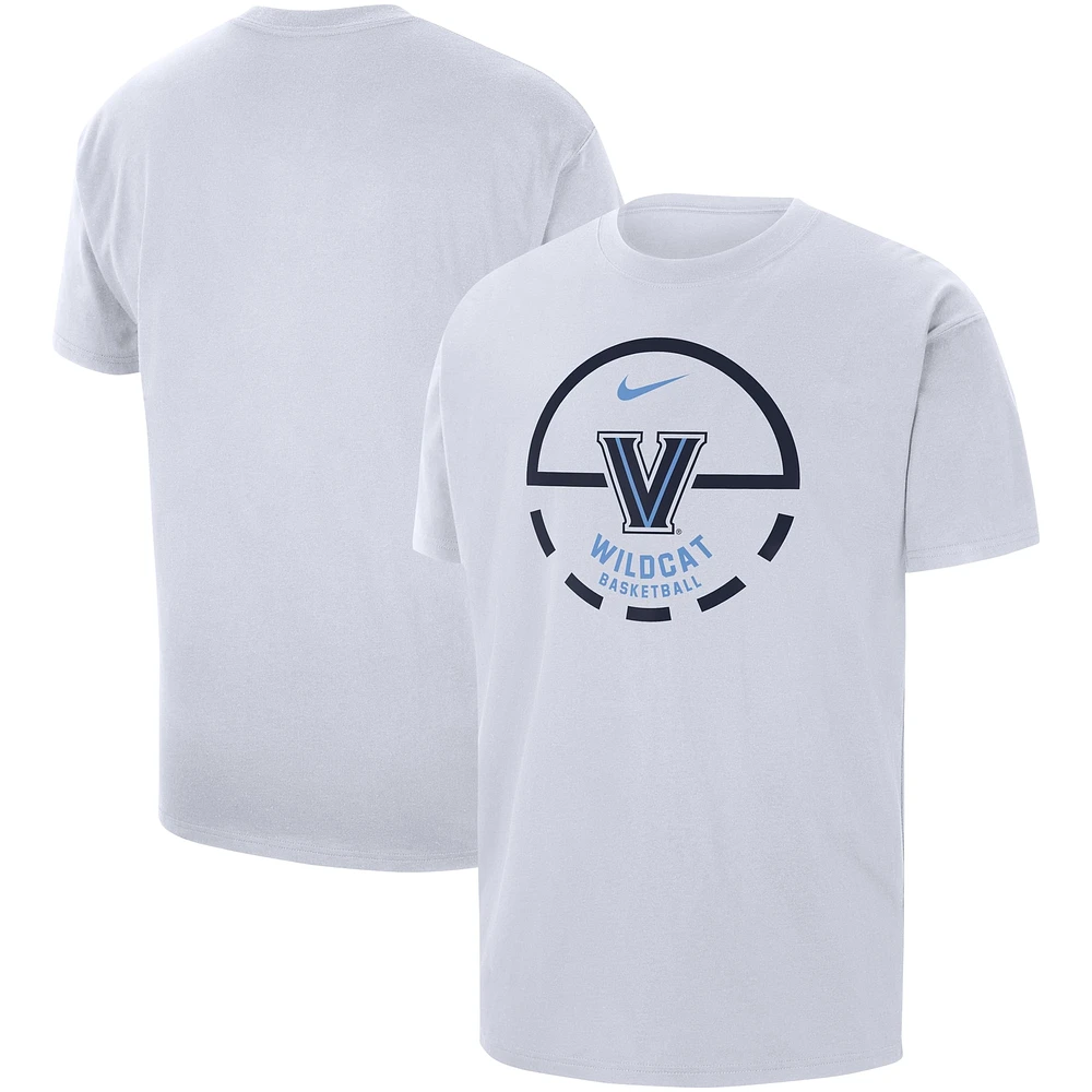 T-shirt de basket-ball à lancer franc Nike Villanova Wildcats pour homme blanc