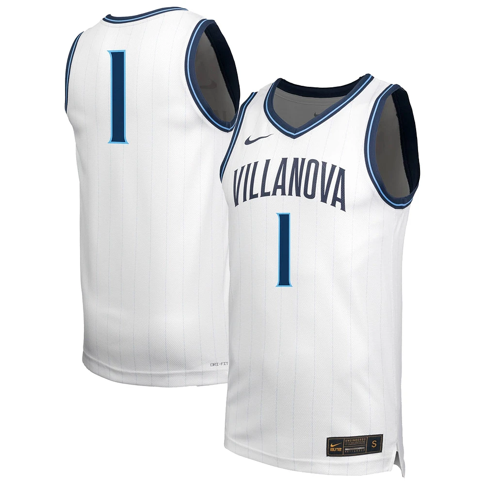 Men's Nike  White Villanova Wildcats #1 Retro Replica Basketball Jersey