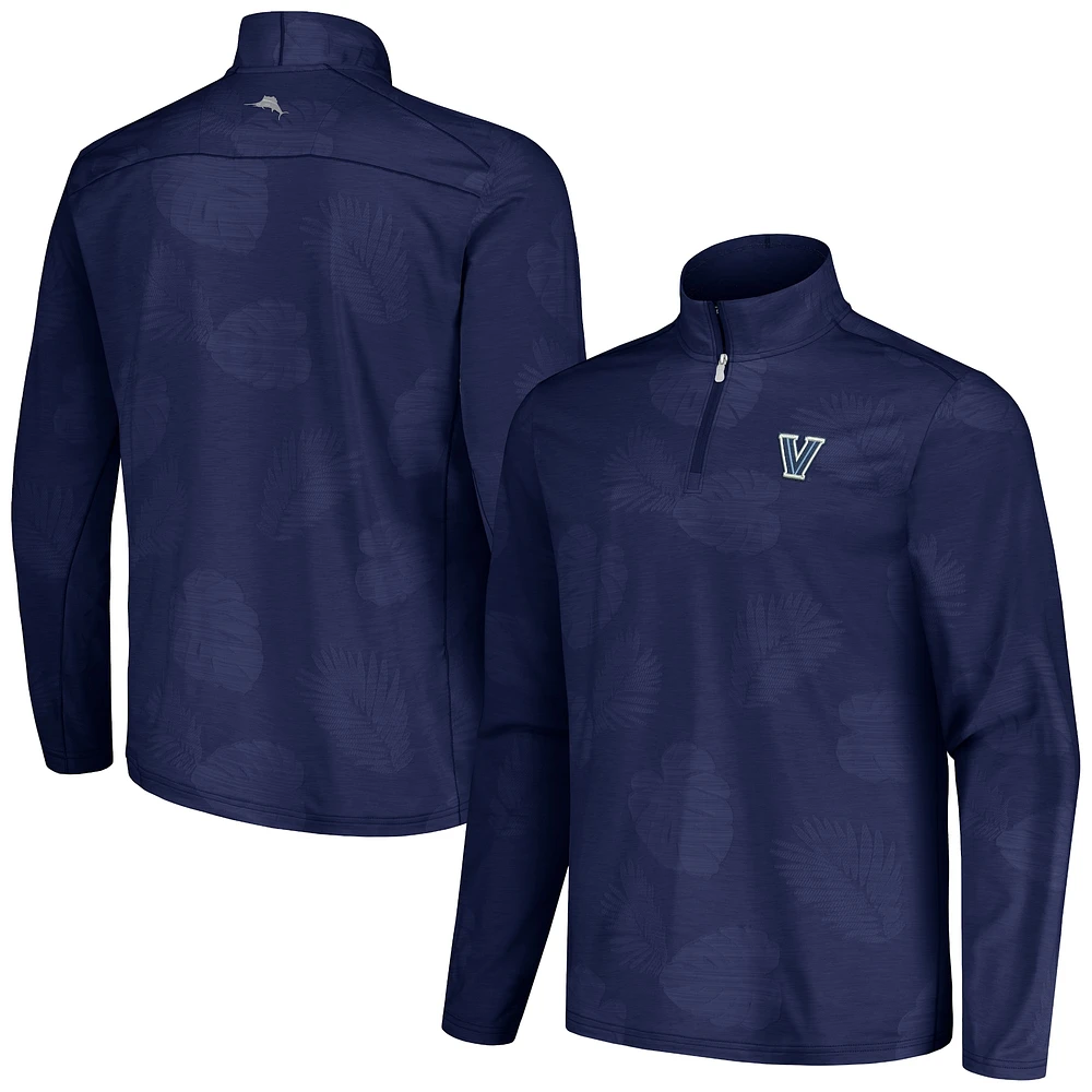 Veste à demi-zip Tommy Bahama Navy Villanova Wildcats Delray Frond IslandZone pour hommes