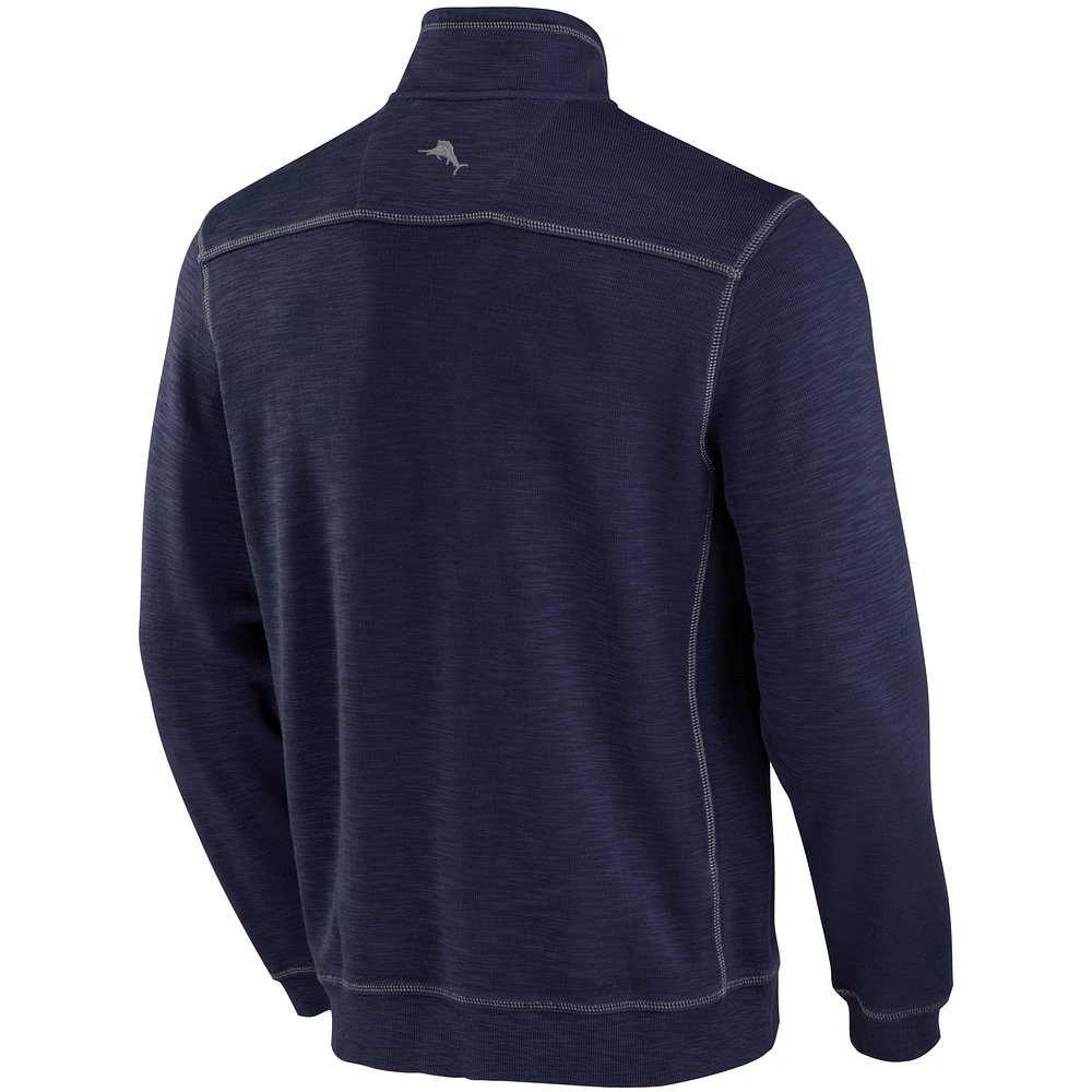 Men's Tommy Bahama Navy Villanova Wildcats Sport Tobago Bay Tri-Blend Half-Zip Jacket