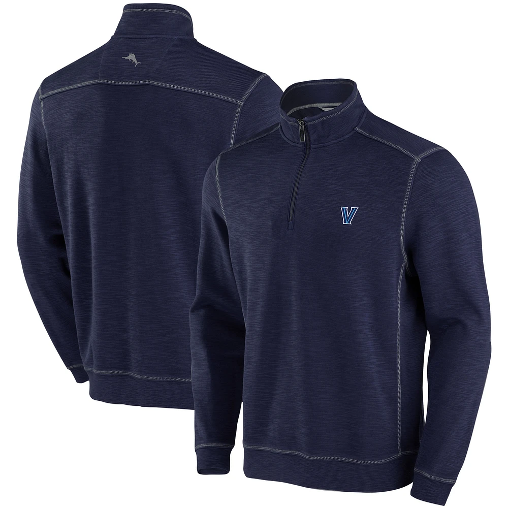 Men's Tommy Bahama Navy Villanova Wildcats Sport Tobago Bay Tri-Blend Half-Zip Jacket