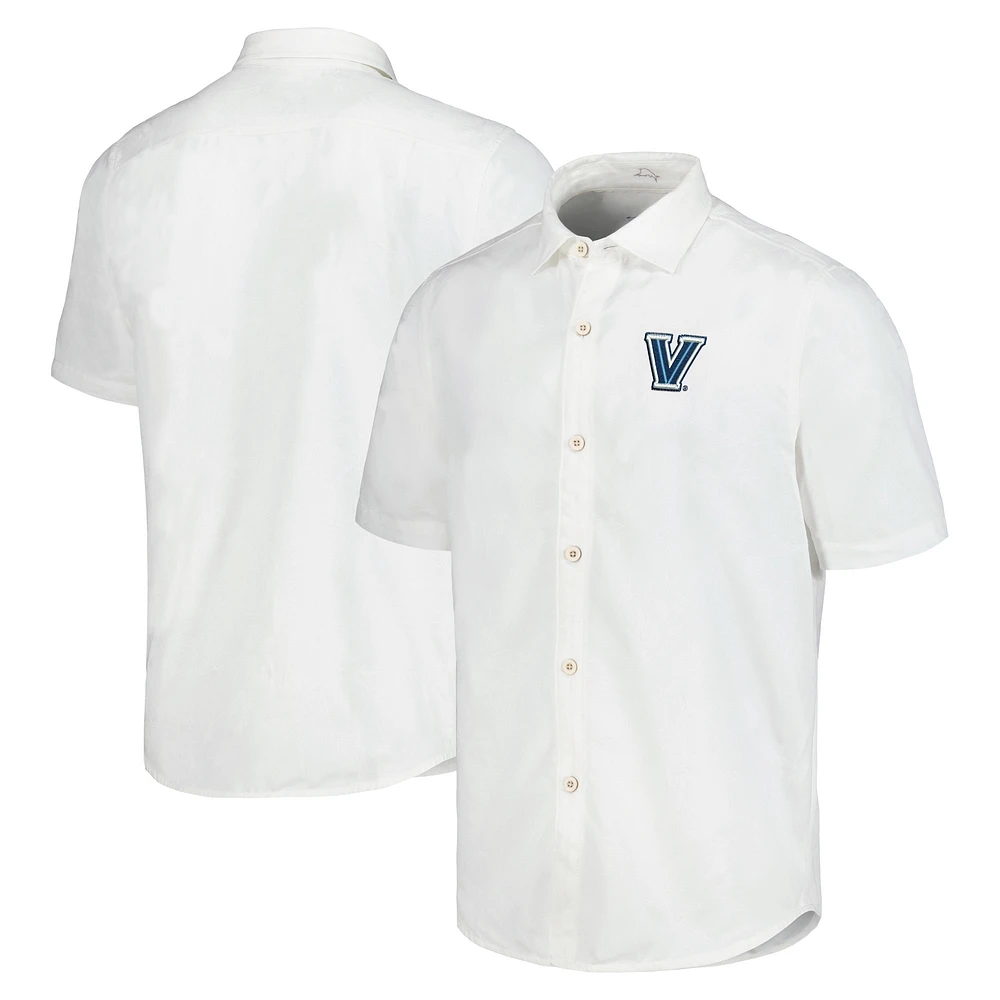 Men's Tommy Bahama White Villanova Wildcats Coconut Point Palm Vista IslandZone Camp Button-Up Shirt