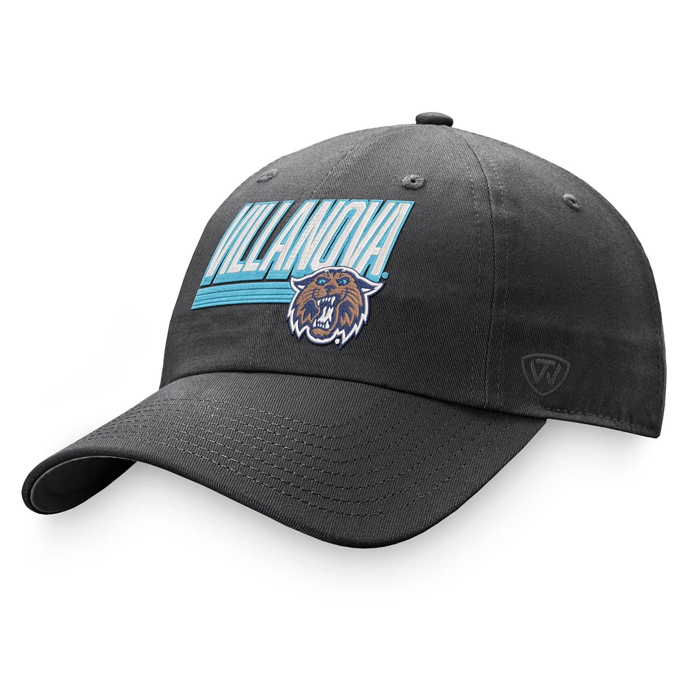 Men's Top of the World Charcoal Villanova Wildcats Slice Adjustable Hat