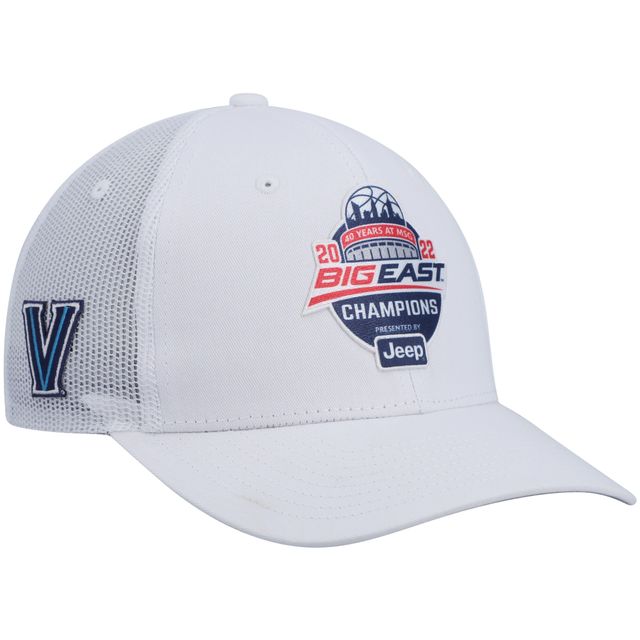 Hommes Zephyr White Villanova Wildcats 2022 Big East Hommes Basketball Conférence Tournoi Champions Vestiaire Chapeau Réglable