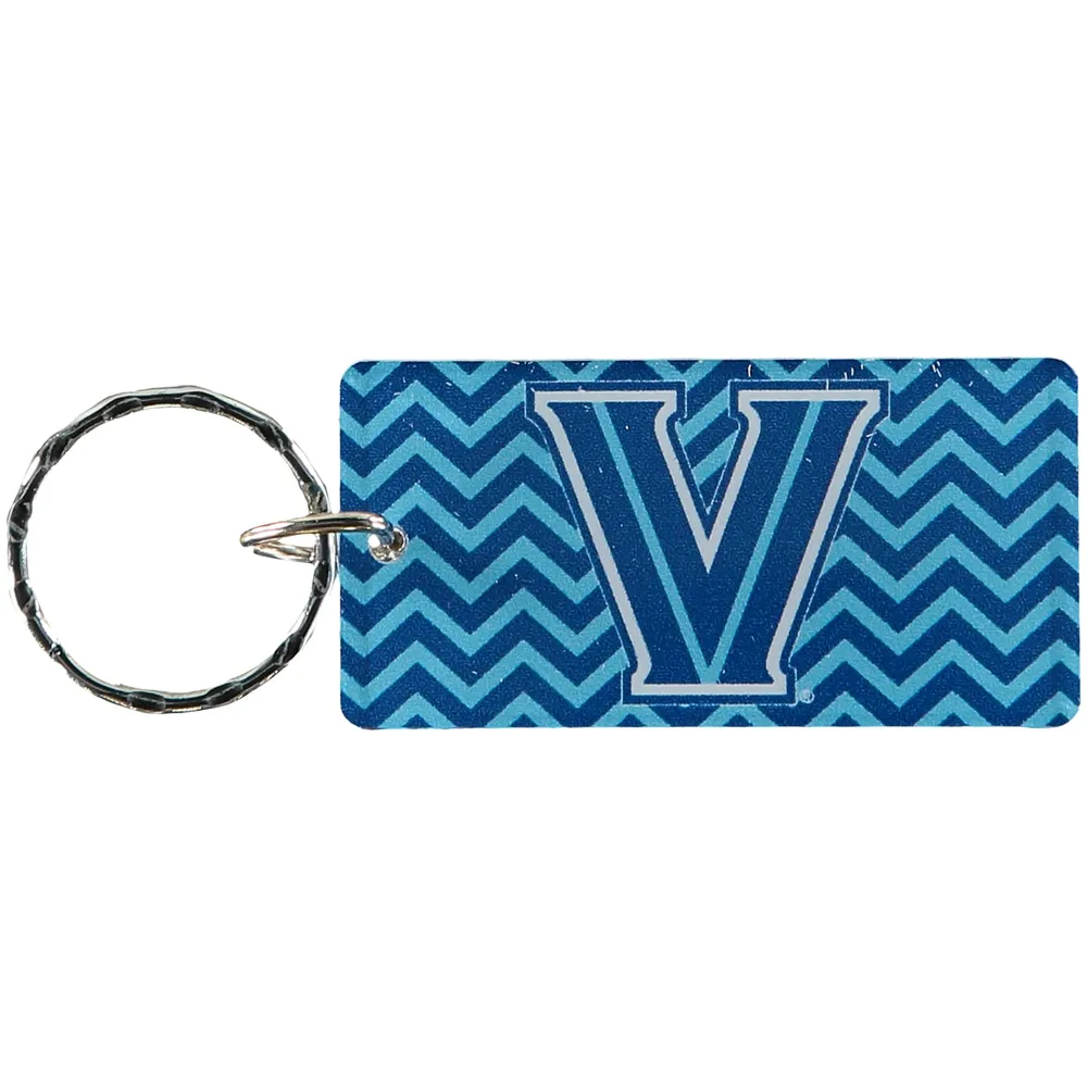 Porte-clés avec logo couleur de l'équipe en acrylique imprimé à chevrons des Wildcats de Villanova