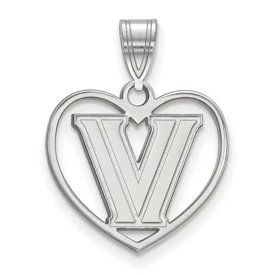 Villanova Wildcats Women's Sterling Silver Logo Heart Pendant