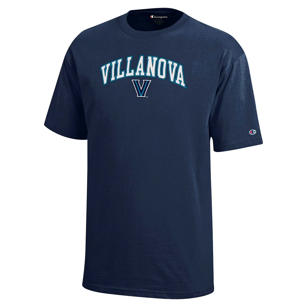 T-shirt avec logo en forme d'arche des Wildcats de Villanova Champion pour les jeunes, bleu marine