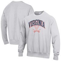 Men's Champion Gray Virginia Cavaliers Arch Over Logo Reverse Weave Pullover Sweatshirt