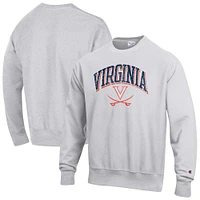 Men's Champion Gray Virginia Cavaliers Arch Over Logo Reverse Weave Pullover Sweatshirt