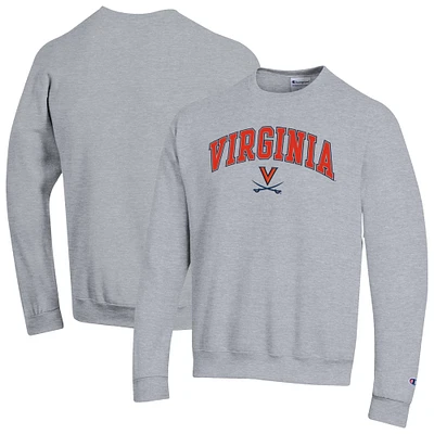 Men's Champion  Heather Gray Virginia Cavaliers Basic Arch Fleece Pullover Sweatshirt