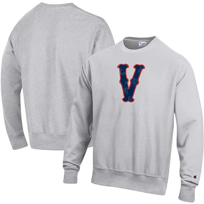 Chandail à capuchon pour homme en tissage inversé avec logo Vault Virginia Cavaliers gris chiné Champion