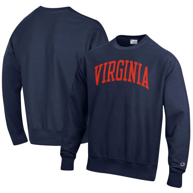 Sweat-shirt Champion Navy Virginia Cavaliers Arch Reverse Weave pour homme