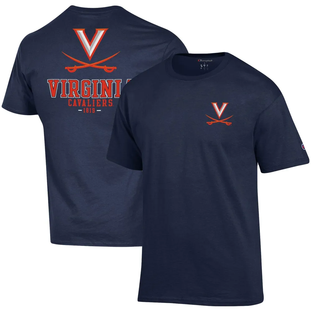 Champion Navy Virginia Cavaliers Stack 2-Hit T-shirt pour homme