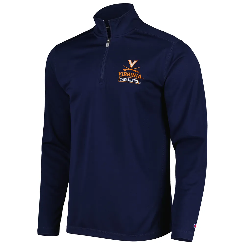 Men's Champion Navy Virginia Cavaliers Textured Quarter-Zip Jacket