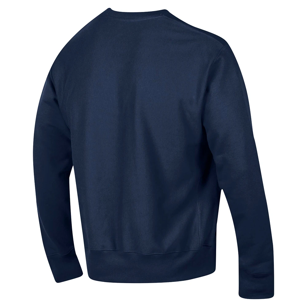 Sweat-shirt à enfiler Champion Navy Virginia Cavaliers Vault Late Night Reverse Weave pour homme