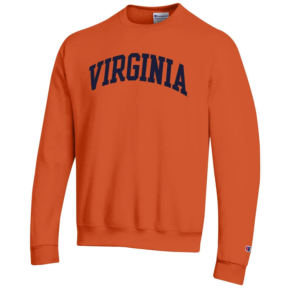 Men's Champion  Orange Virginia Cavaliers Basic Arch Fleece Pullover Sweatshirt