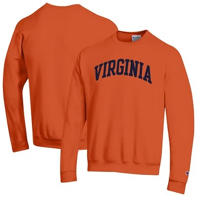 Men's Champion  Orange Virginia Cavaliers Basic Arch Fleece Pullover Sweatshirt