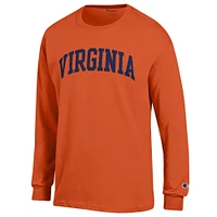 Men's Champion  Orange Virginia Cavaliers Basic Arch Long Sleeve T-Shirt