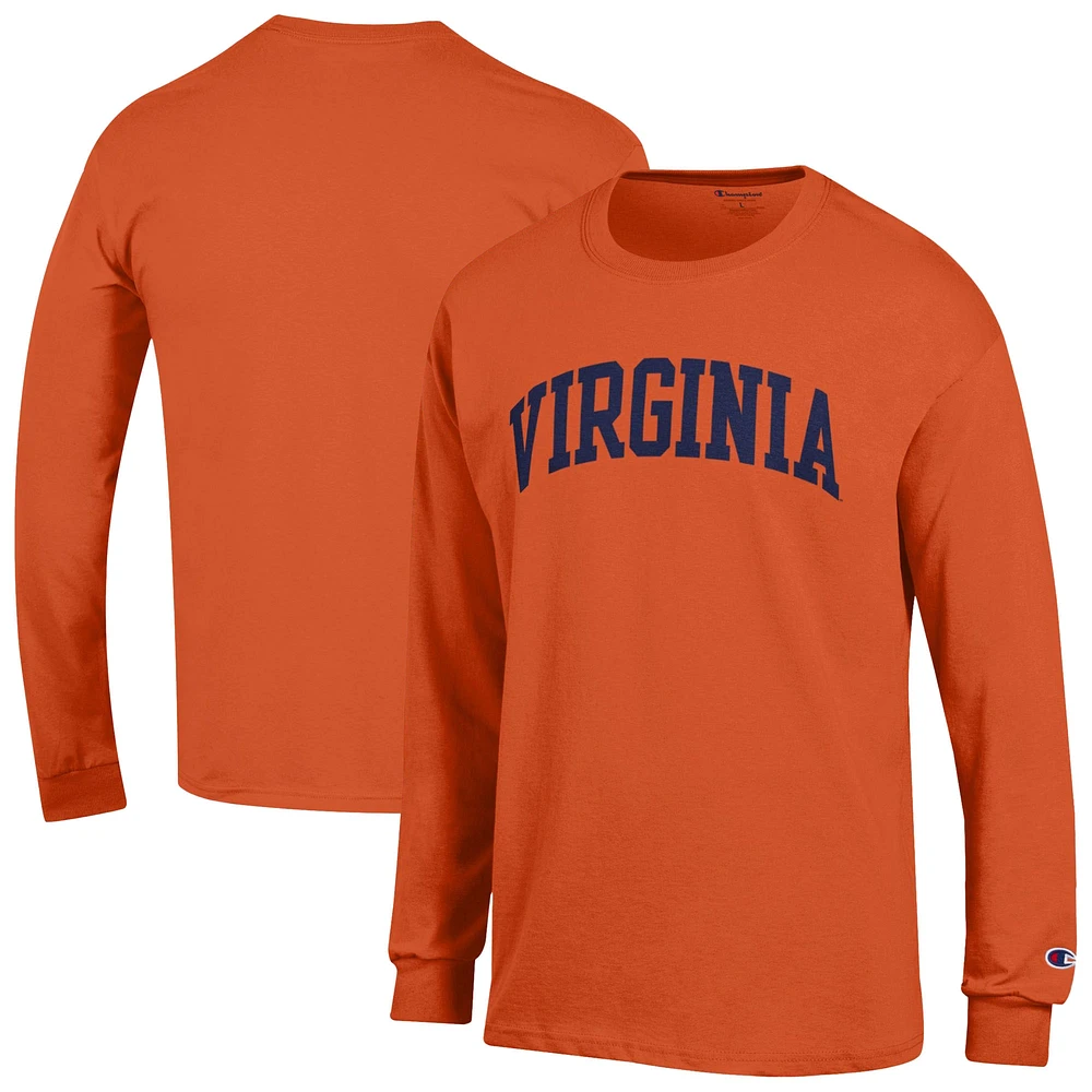 Men's Champion Orange Virginia Cavaliers Basic Arch Long Sleeve T-Shirt