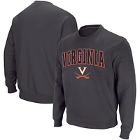 Men's Colosseum Charcoal Virginia Cavaliers Arch & Logo Crew Neck Sweatshirt